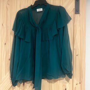 J. Crew tie-neck silk chiffon top